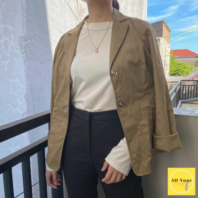 BLAZER WANITA CASUAL MURAH WARNA MOCCA THRIFT OUTERWEAR