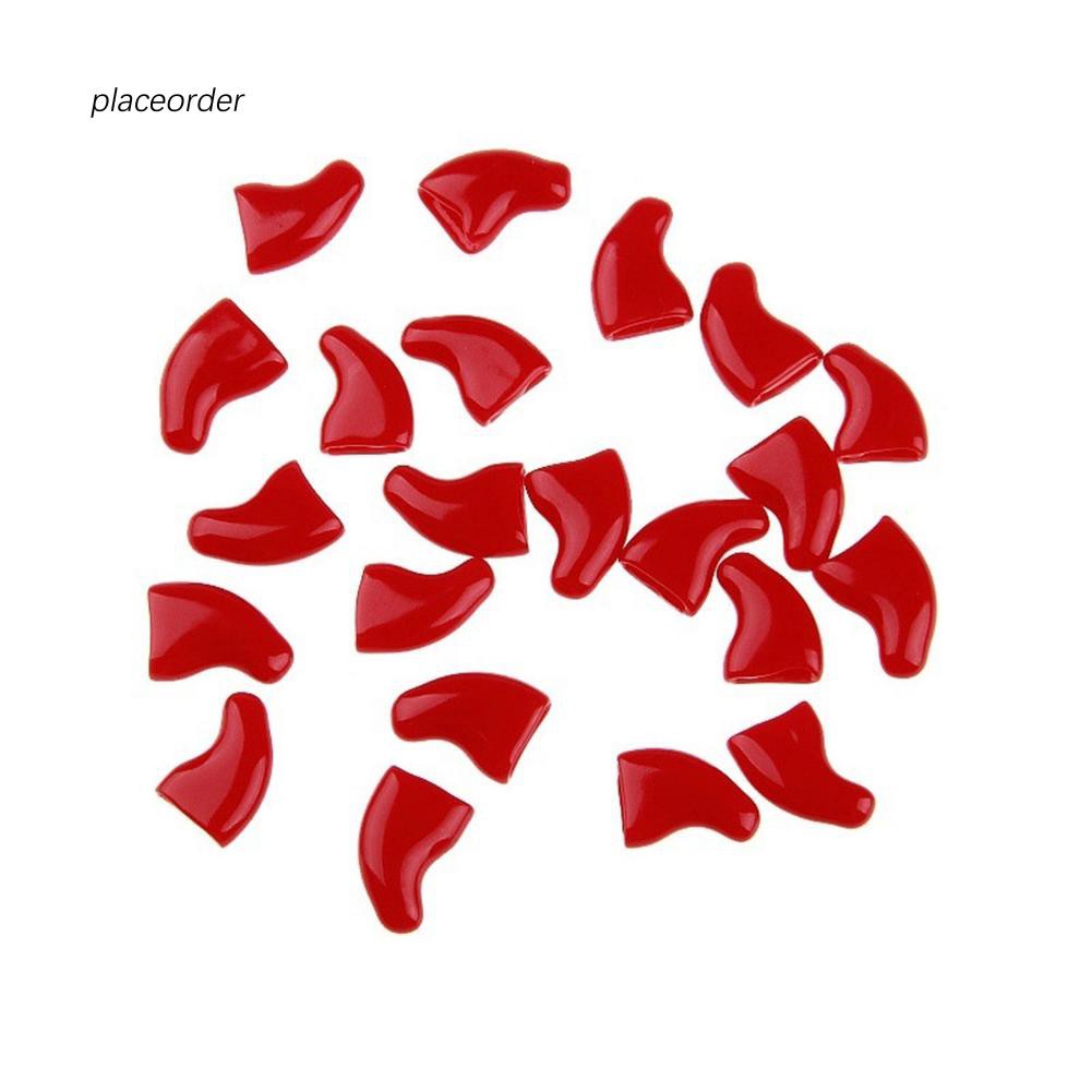 20Pcs Penutup Pelindung Kuku Bentuk Cakar Kucing Bahan Plastik 