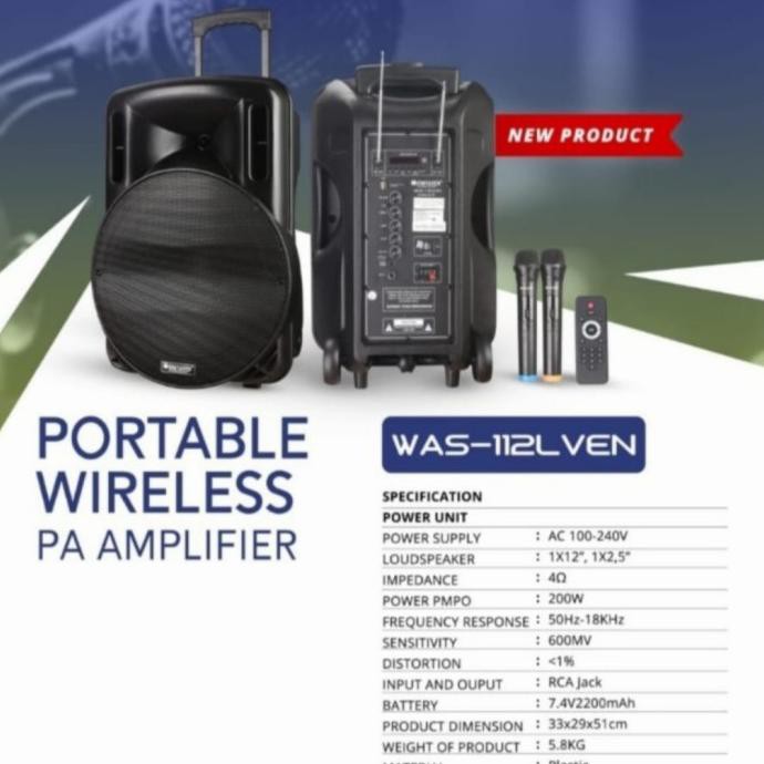 Speaker Aktif Portable N Aiwa 12Inch Wireless Mic Omaoy88