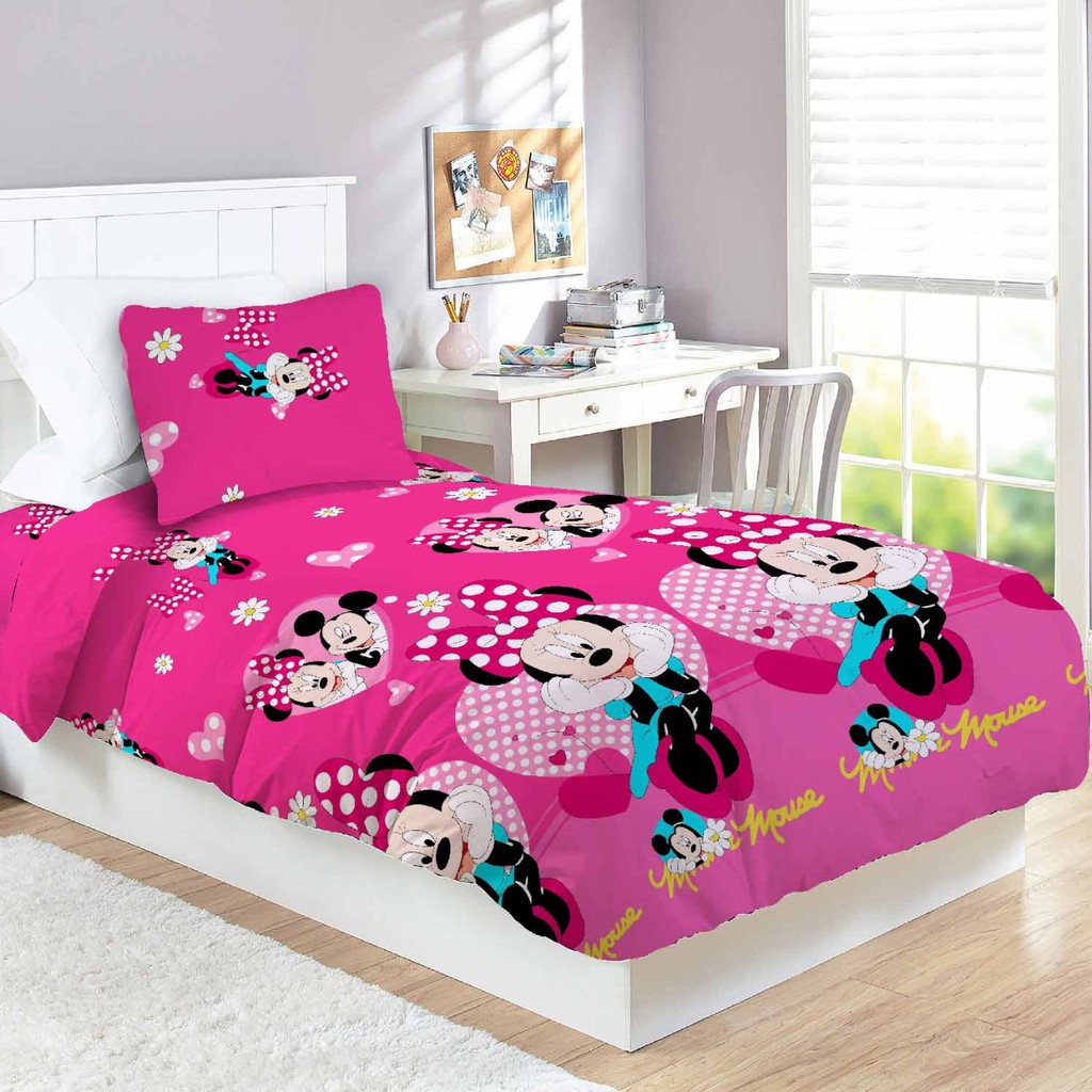 Selimut Valda Sutra Rotary 150x200 Doraemon Hello Kitty Frozen Keroppi LOL Mickey Tsum Unicorn Pony-Minnie