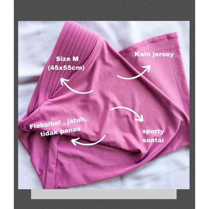 JILBAB SPORT - Hijab Sporty / Hijab Instant / Hijab Sporty Olah Raga Spandek Bergo Polos-3
