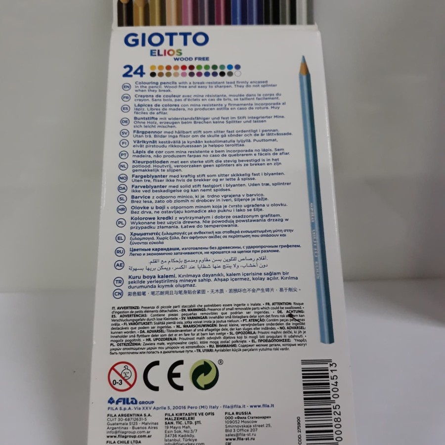 Giotto Elios Triangular 24 Warna Colour Pencils Pensil Warna Segitiga