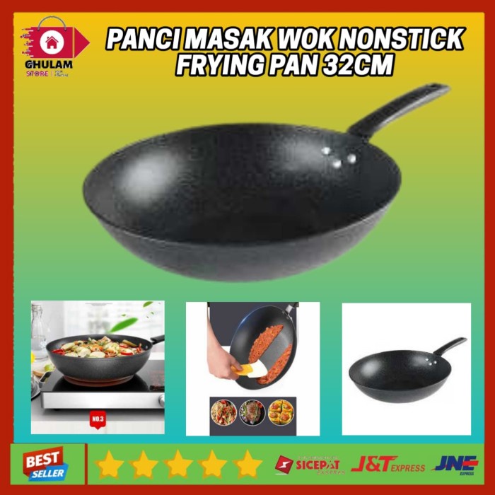 Panci Masak Anti Lengket Wok Nonstick Frying Pan 32cm - COOKKIT