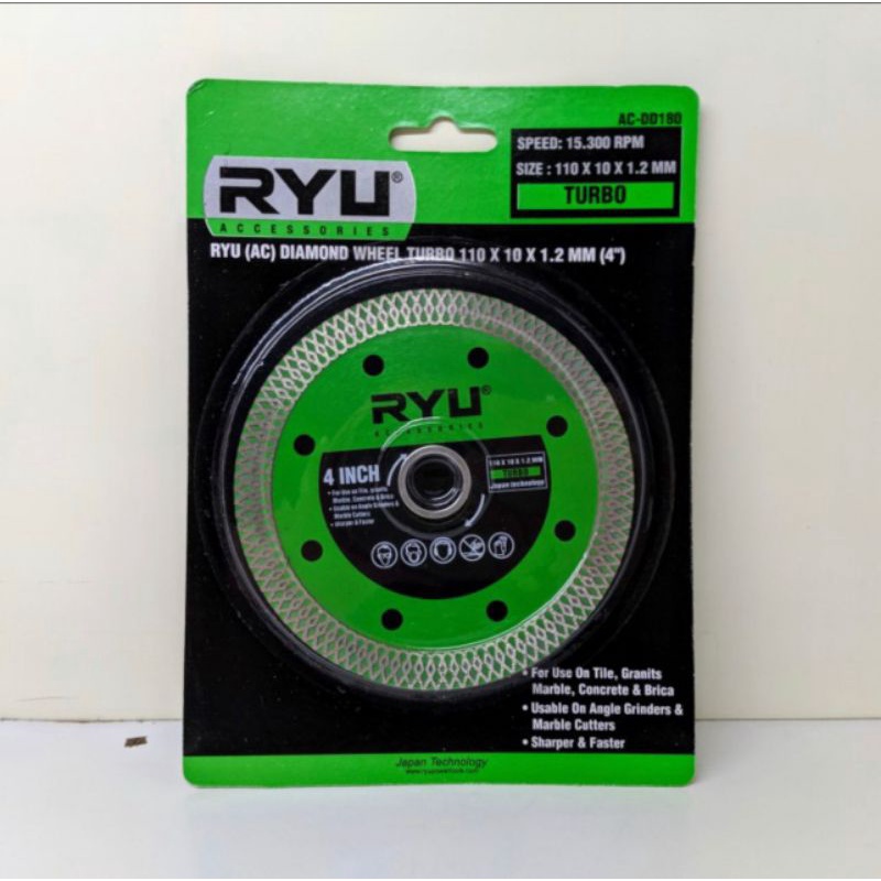 Ryu mata potong Keramik Diamond Wheel 4 inch Turbo