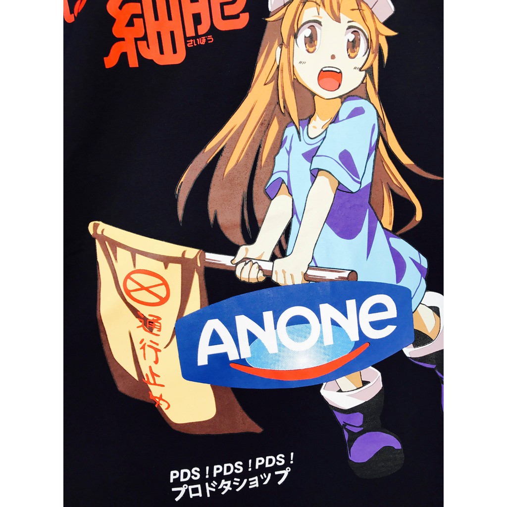 Kaos Anime Platelet Anone Kawaii Black