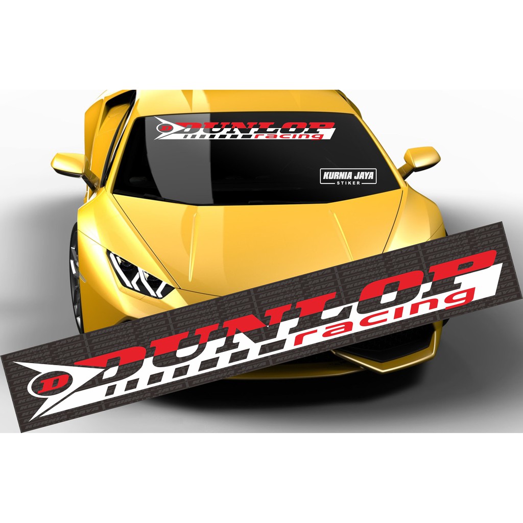 CUTTING STIKER STIKER MOBIL KACA MOBIL DEPAN DUNLOP RACING