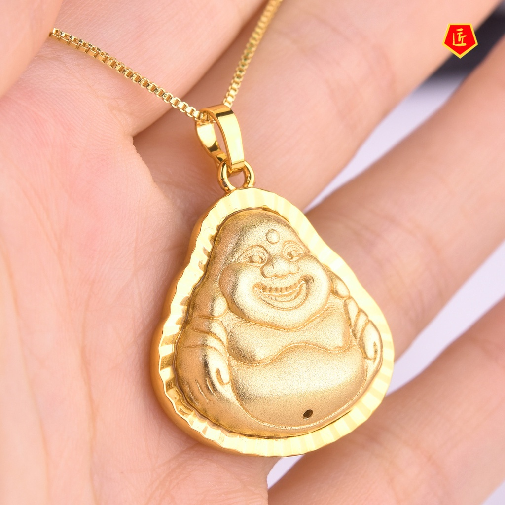 [Ready Stock]Gold Maitreya Buddha Necklace Blessing Pendant