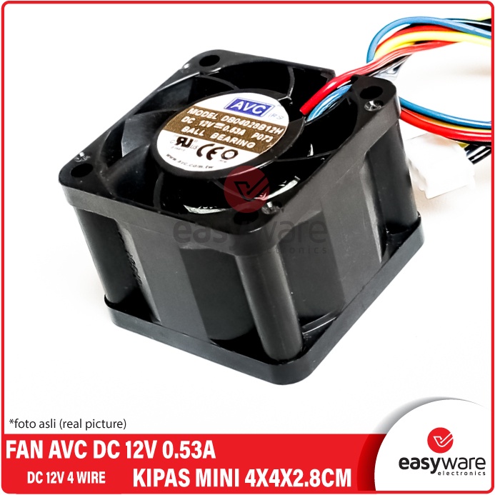 FAN AVC DC 12V 4x4x2.8 CM 4 WIRE FAN MINI KIPAS MINI DC 12V