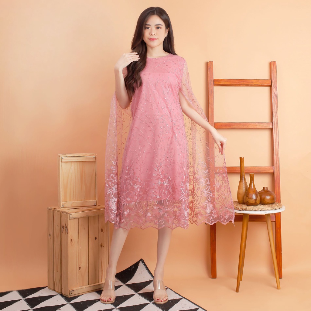 Kathryn collection # 4397, Dres tile bordir gliter mutiara dalaman furing