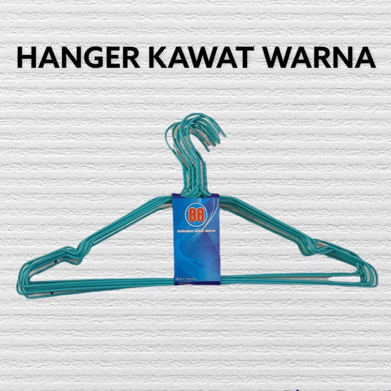 HANGER BAJU KAWAT STAINLESS STEEL WARNA 10 PCS / GANTUNGAN BAJU DEWASA