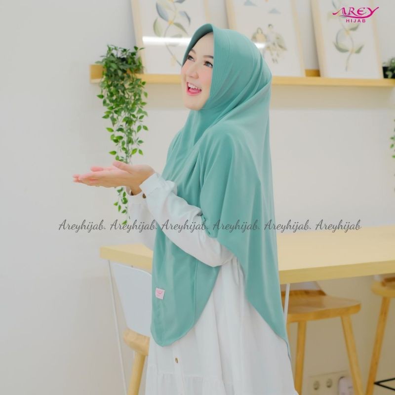 (Original Arey) SELLY•Hijab instan•khimar syari•jilbab jumbo•Instan jersey