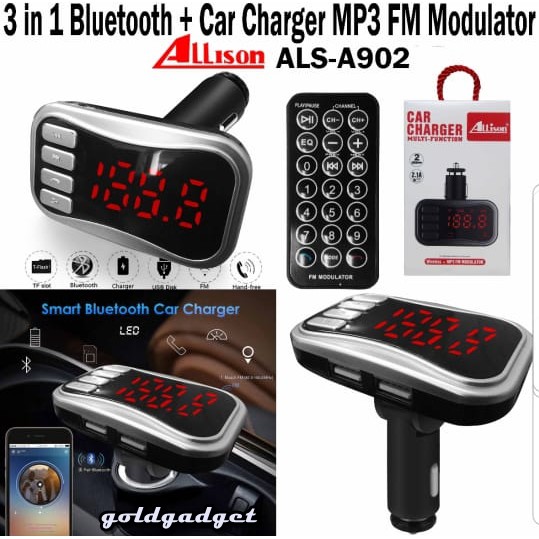 3 IN 1 FM MODULATOR SAVER  MP3 PLAYER ALLISON ALS-A902