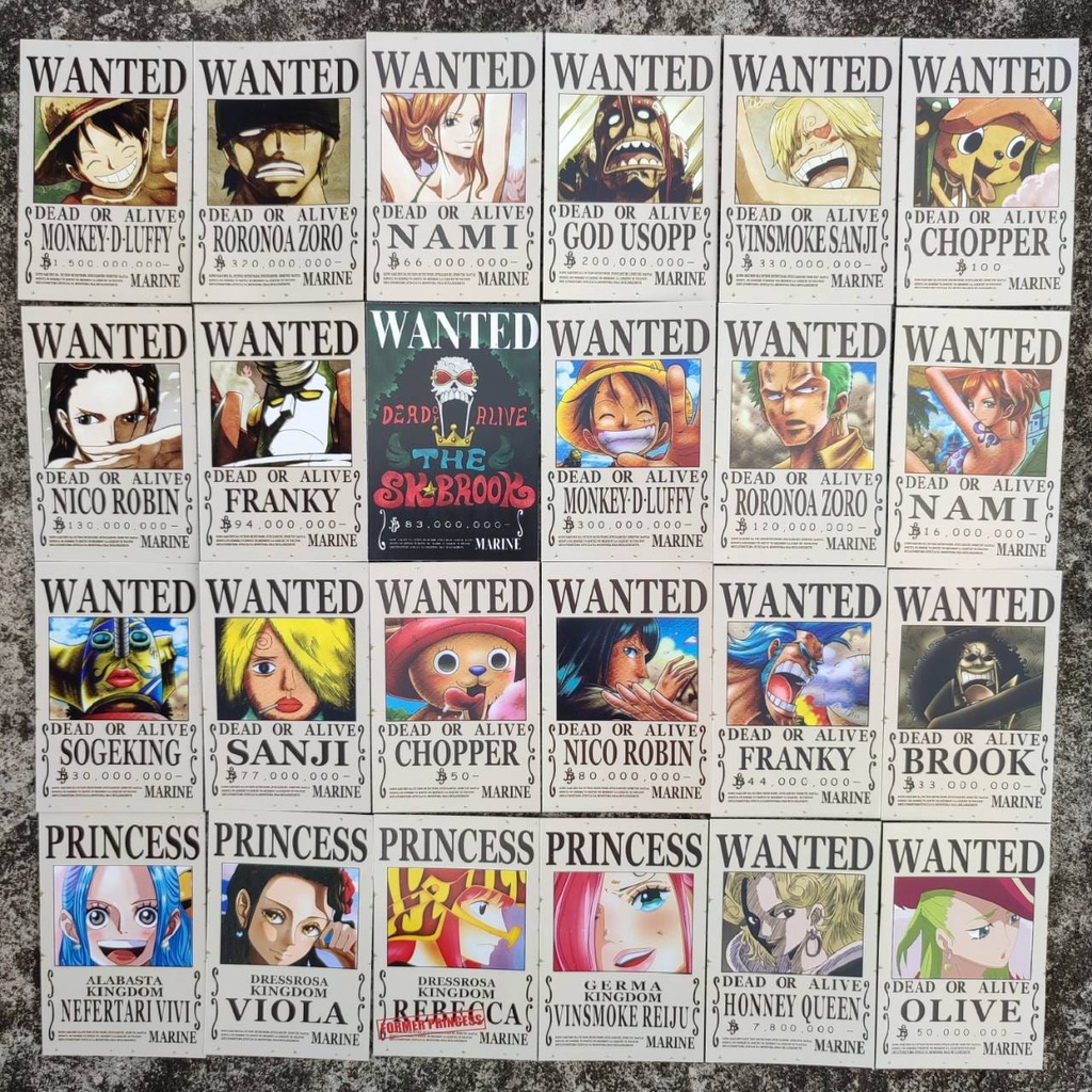 Pola Deco Mini Poster Anime One Piece - Mugiwara Yonkou Shichibukai Luffy Zoro Sanji Chopper Robin Nami Shanks Roger Kaido Shirohige-5