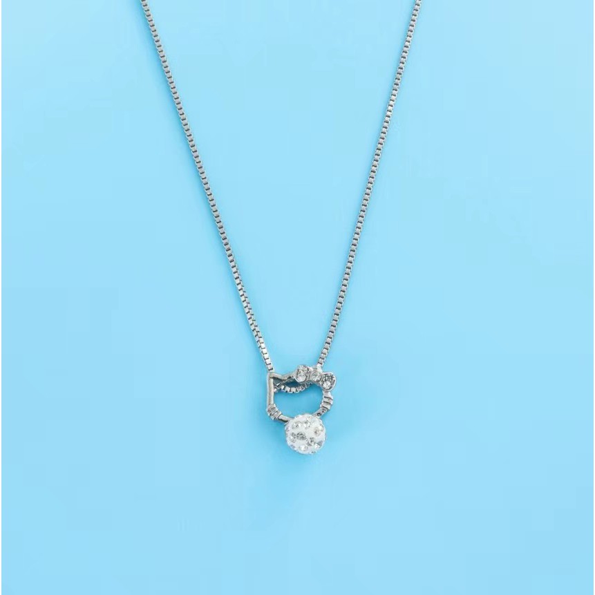 Kalung Hello Kitty Stainless Crystal Diamond / Titanium Jewelry / Perhiasan Wanita