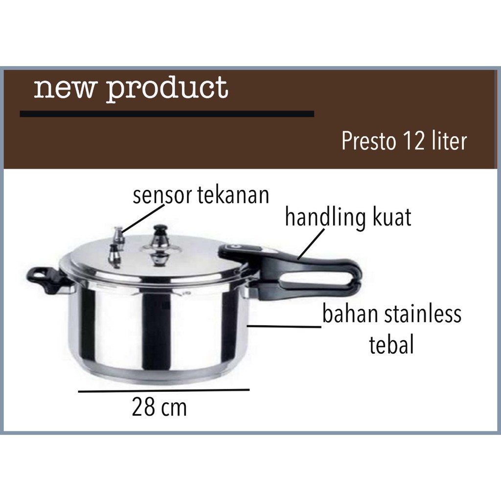 Panci Presto Uk 12 Liter Air Premium Shopee Indonesia