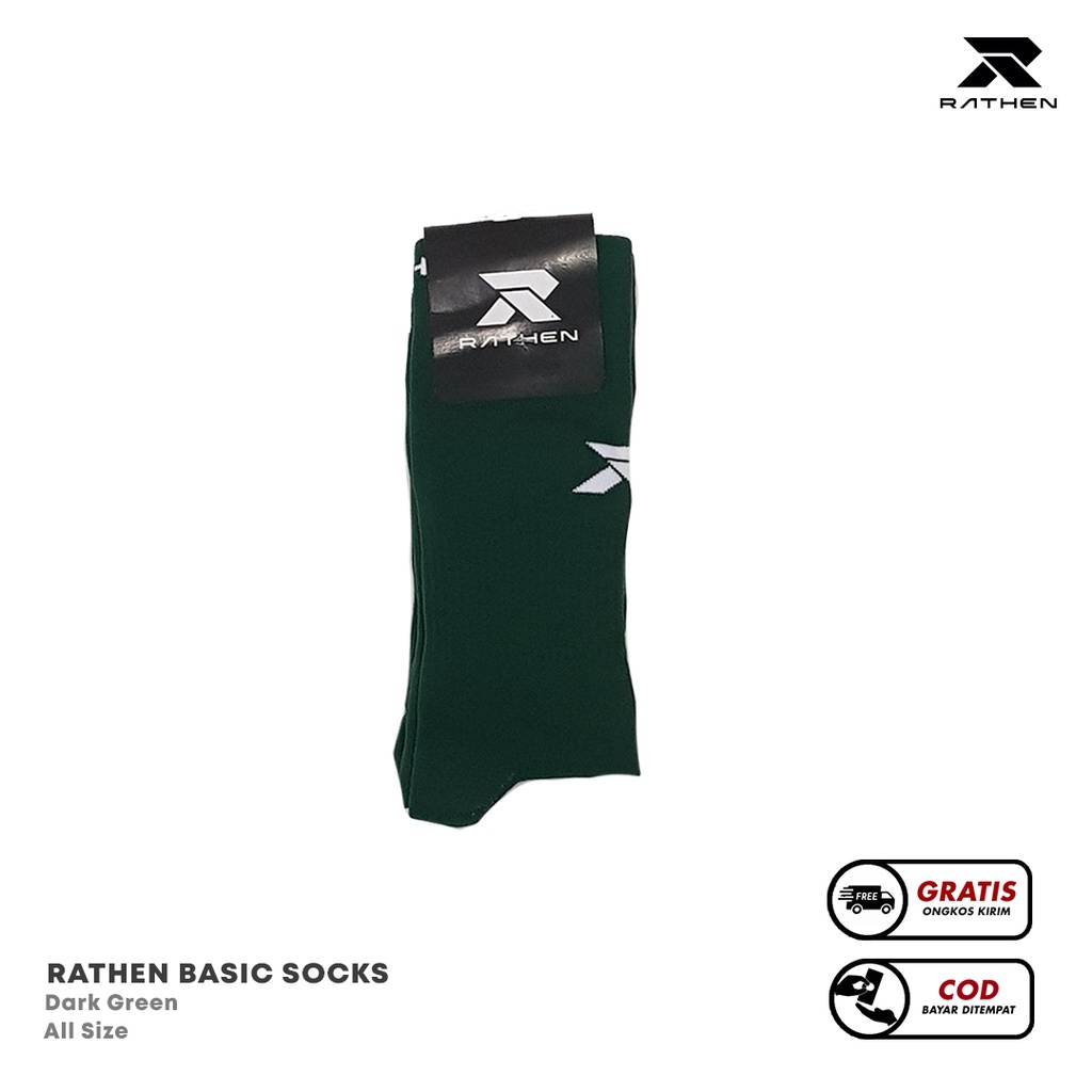 RATHEN - Basic Socks Dark Green / Kaoskaki Bola Hijau Gelap