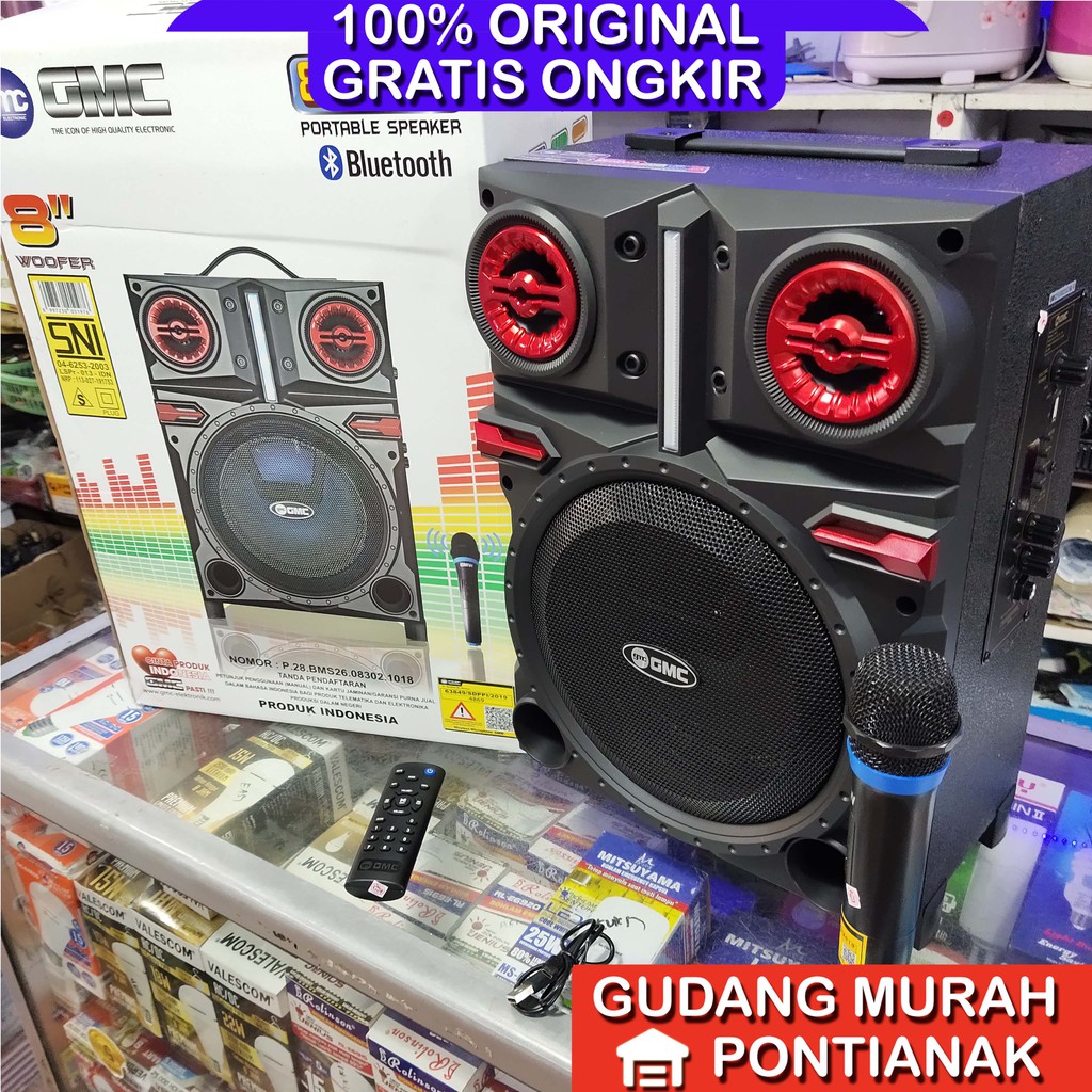 Speaker GMC 897R aktif portable 8 inch 8&quot; Bluethoot Meeting pengeras suara