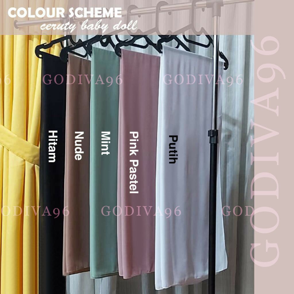 Godiva96 - PASHMINA CERUTY BABY DOLL / PASMINA CERUTI 75 x 175 cm | JILBAB / HIJAB GODIVA96 PART 1