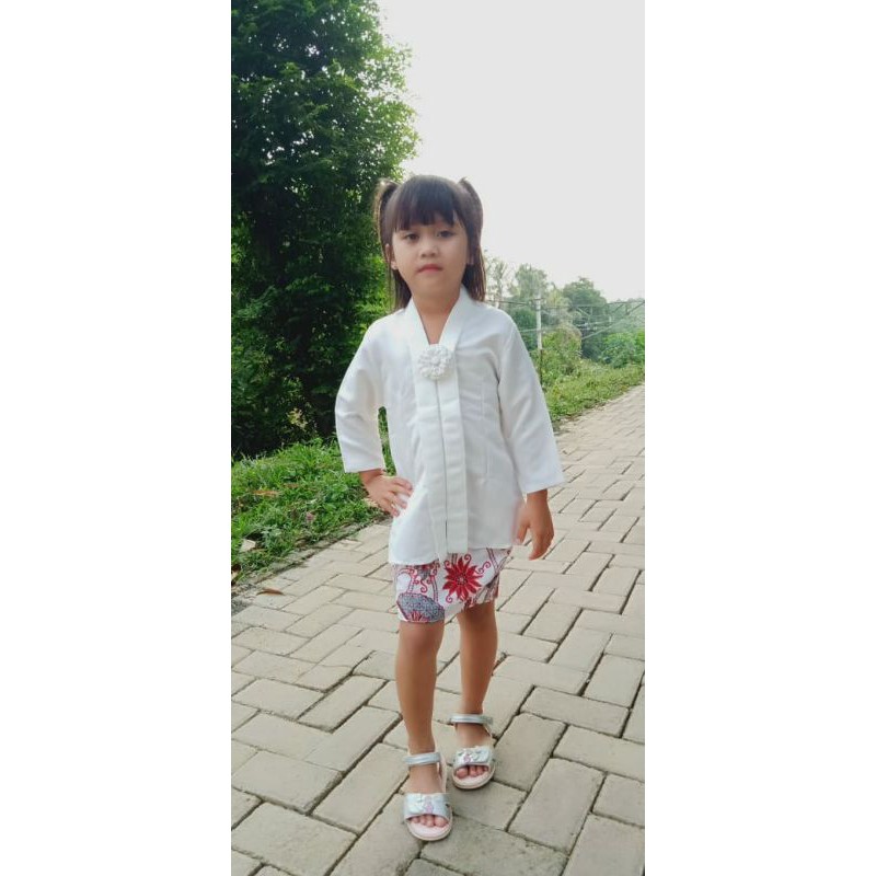 Setelan kebaya floy baloteli anak polos rok span pendek REALPIC produksi sendiri KeroncongBusana