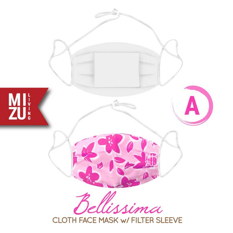 [SALE] MIZU BELLISSIMA Cloth Face Mask Masker Kain Corak Bunga 3Ply Sarung Filter NON-MEDIS REUSABLE-A