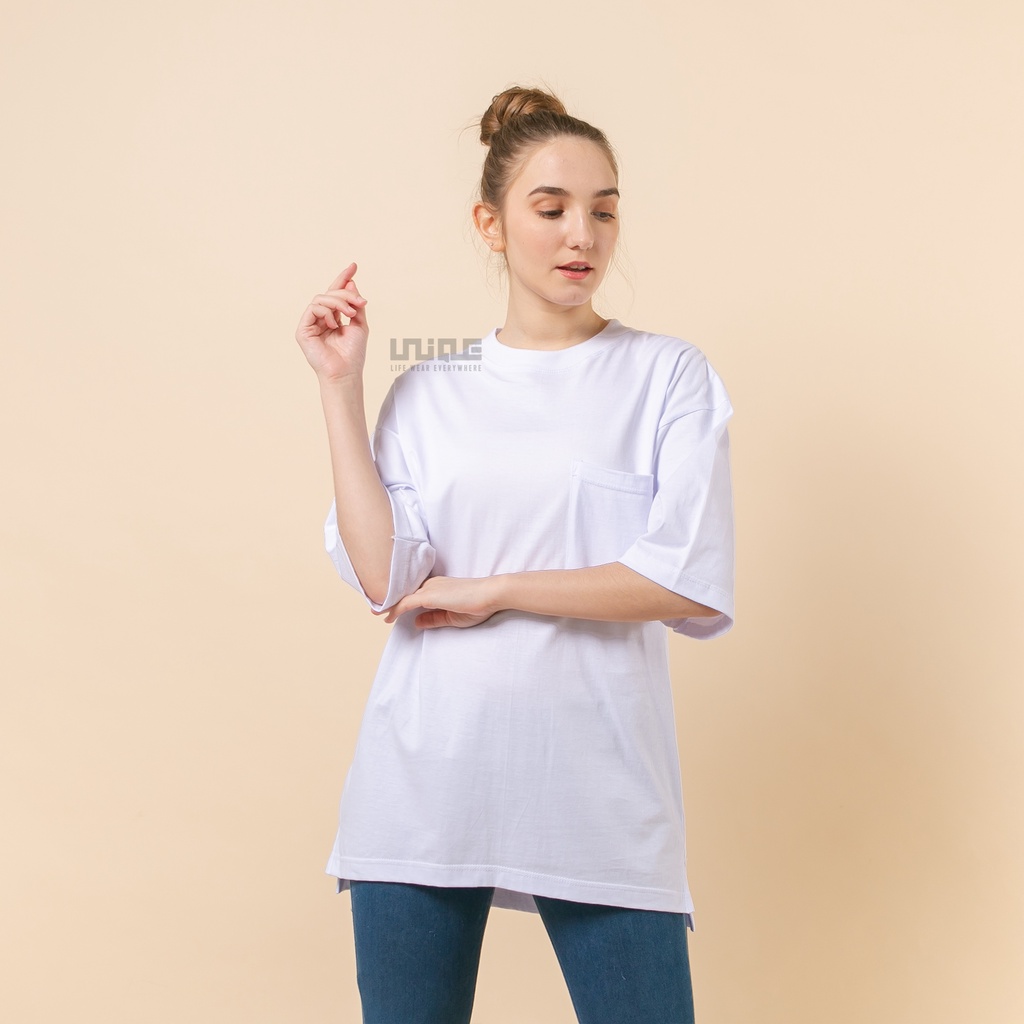 UNIQUE - (Pocket Series) Kaos Oversize Pocket White