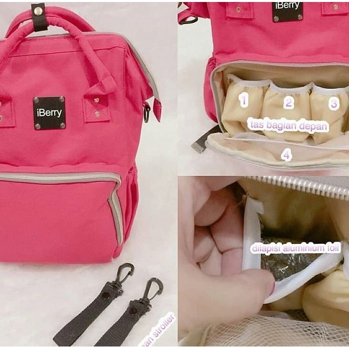 iBerry Diaper Backpack Multifungsi/Diapers Bag/Tas Perlengkapan Bayi  murah