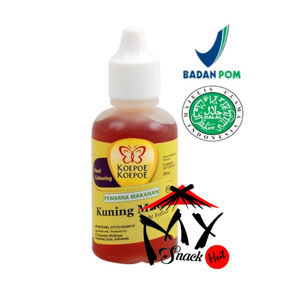 

KOEPOE PEWARNA KUNING MUDA 30ML - KUPU SUMBO MAKANAN LIGHT YELLOW FOOD COLOURING HALAL MUI Berkualitas