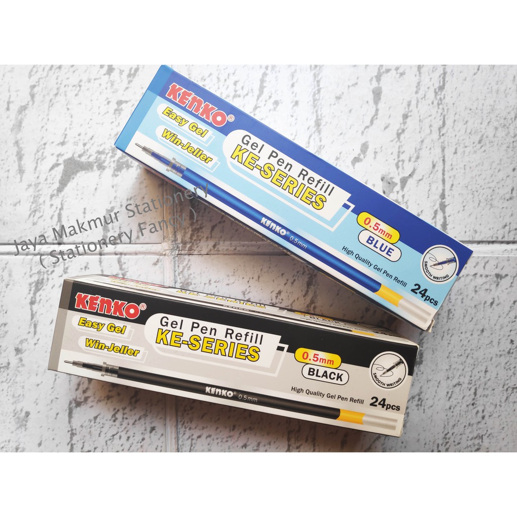 Refill pen gel kenko 0,5 mm KE-series (Tinta Hitam &amp; Biru) [1 PAK=24 PCS]