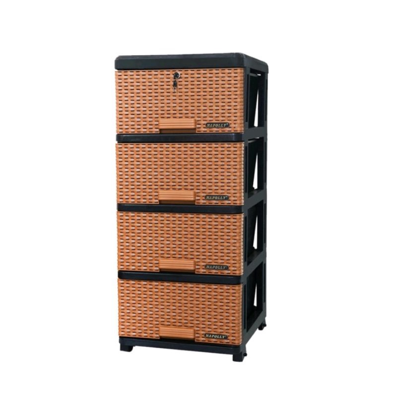 Rak susun Laci Napolly Container Rotan 4 Susun (khusus Bandung&Cimahi)