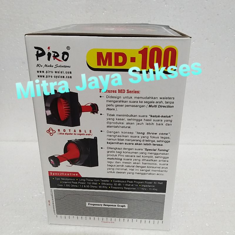 Tweeter Panggil Putar Piro MD 100 Anti Air Tweeter Magnet Walet