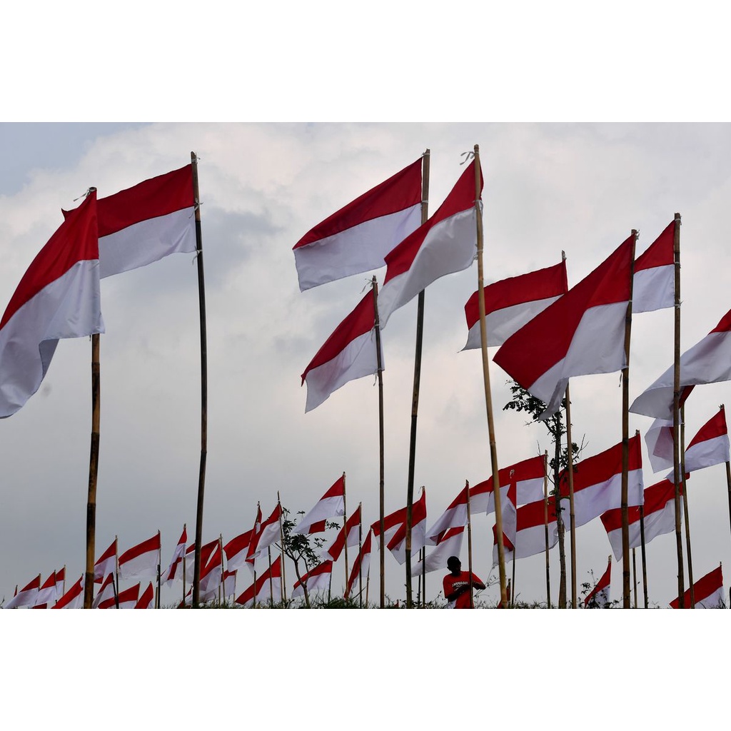 Bendera Merah Putih - Bendera Kain Merah Putih Indonesia - Bendera Merah Putih Kain Premium Besar Jumbo