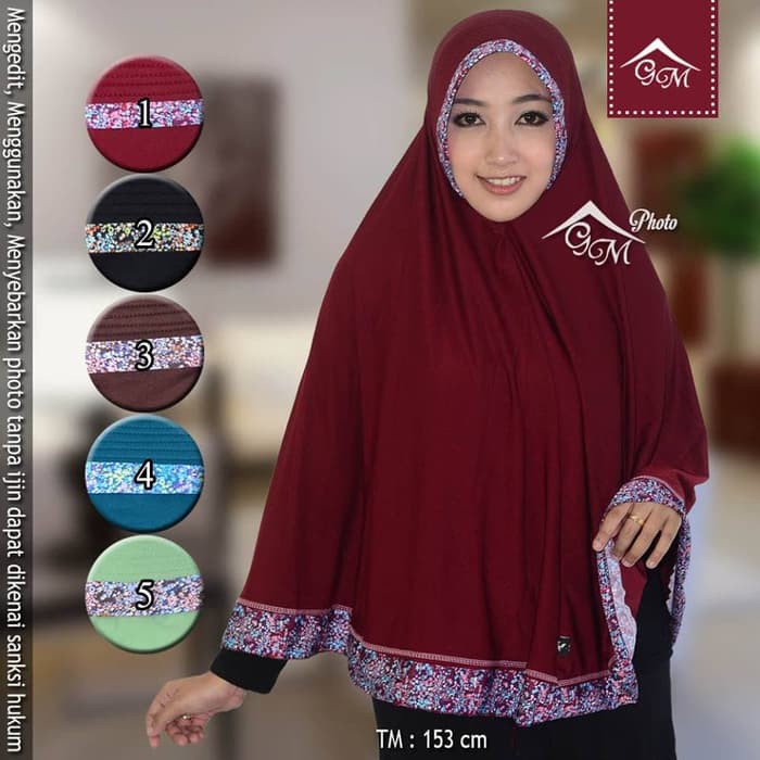 Ready Stock Murmer Jilbab Hijab Langsung Instan Bergo List Motif Pet Jersey Ena Fashion Muslim 20 -