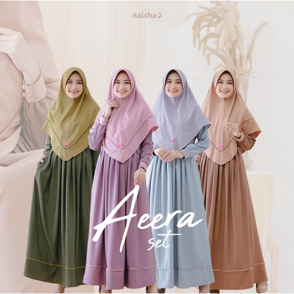 Gamis Set Khimar Aeera By Naisha/Gamis Syar'i/Dress Syar'i