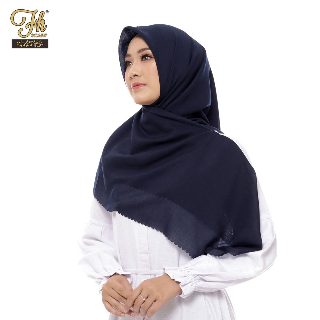 Hijab Segi4 Polos Basic Voal  Jumbo Syari 130 x 130 Cm Premium Lasercut Fh Scarft