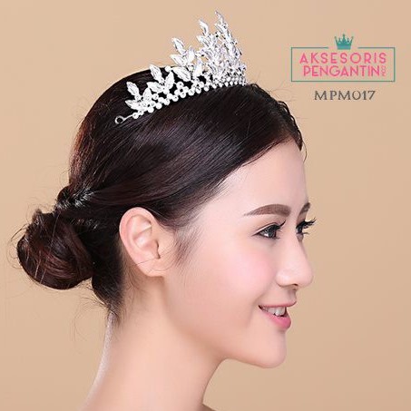 [READY STOCK] MAHKOTA BRIDAL AKSESORIS PENGANTIN CROWN WEDDING SILVER MPM017