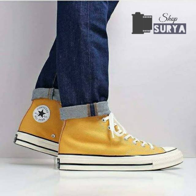 [BISA COD] Sepatu HIGH YELLOW / Sepatu Boot 70S QUALITY PREMIUM Glossy