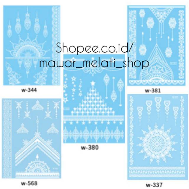 Tattoo white henna tato  henna temporer  Shopee Indonesia