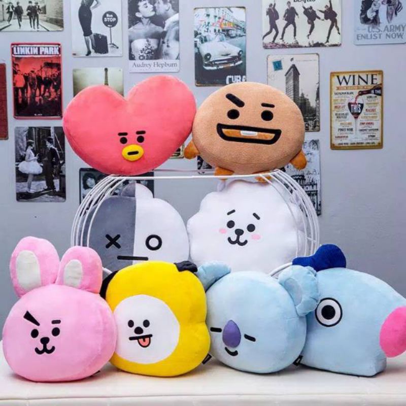 Bantal boneka BT21/Bantal karakter/BT21/bantal