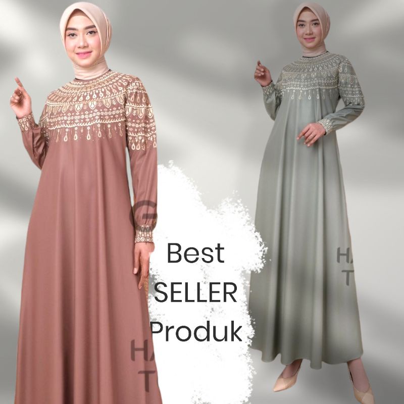 TERBARU  Hajrah Topaz Muslimah Madinah original GUZEL Resleting belakang