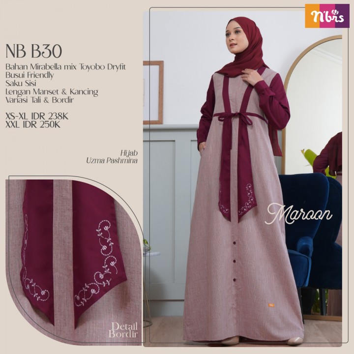 DRESS GAMIS FASHION BUSUI MUSLIM WANITA FASHION MUSLIM MUSLIM CASUAL NB B30 NIBRAS GAMIS NIBRAS TERB