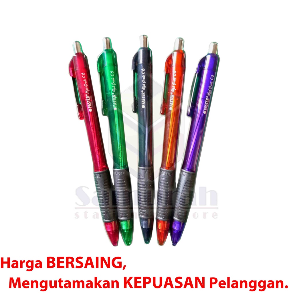 

Ballpoint FASTER C6 Extra Fine Point 0.7 mm / Pulpen Cetek C 6 isi 12 Pcs / Pen Pencet Warna Hitam -