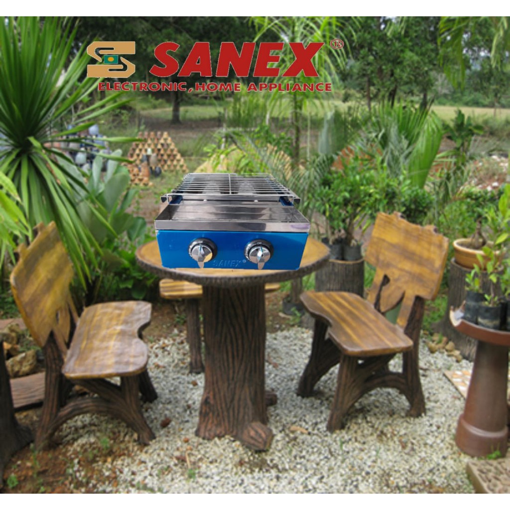 SANEX Kompor Gas Panggang 2 Tungku Gas Stove Grill + BBQ SN-KP02