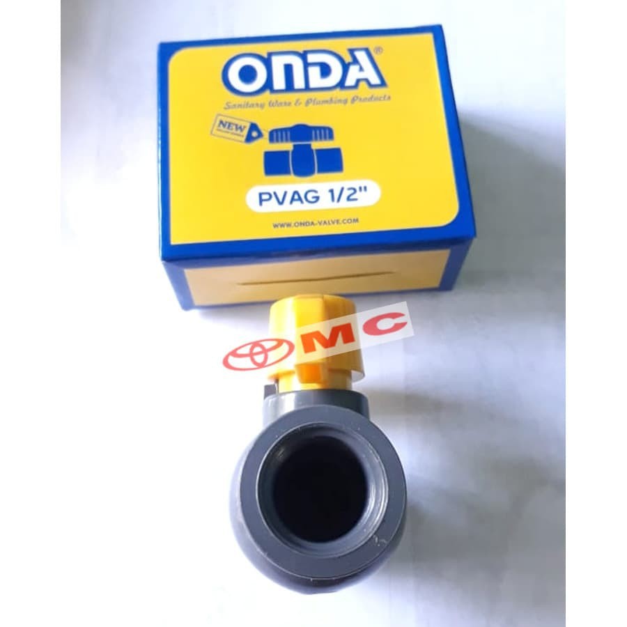 Ball Valve Bal Bol Brass Stop Kran Keran PVC 1/2 Inch ONDA PVAG 1/2