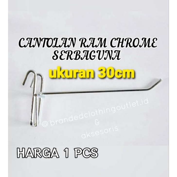 CANTOLAN RAM BAHAN BESI CHROME / GANTUNGAN RAM SERBAGUNA  / KAIT RAM BESI / HOOK CANTOLAN CROM /  SI
