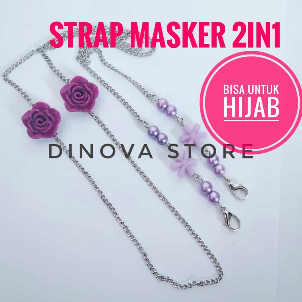 strap masker hijab 2in1 fallin bintang ditengah/strap masker hijab/pengait masker/kalung masker