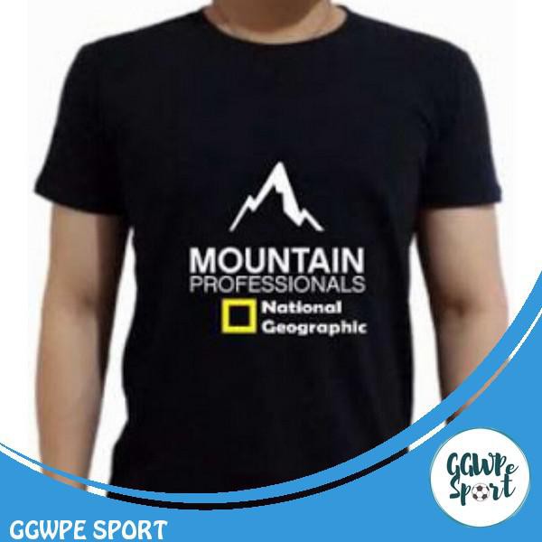 Kaos Distro Premium Fotografi Natgeo Mountain Baju Distro Pendek Katun Combed 30S Kualitas Terbaik