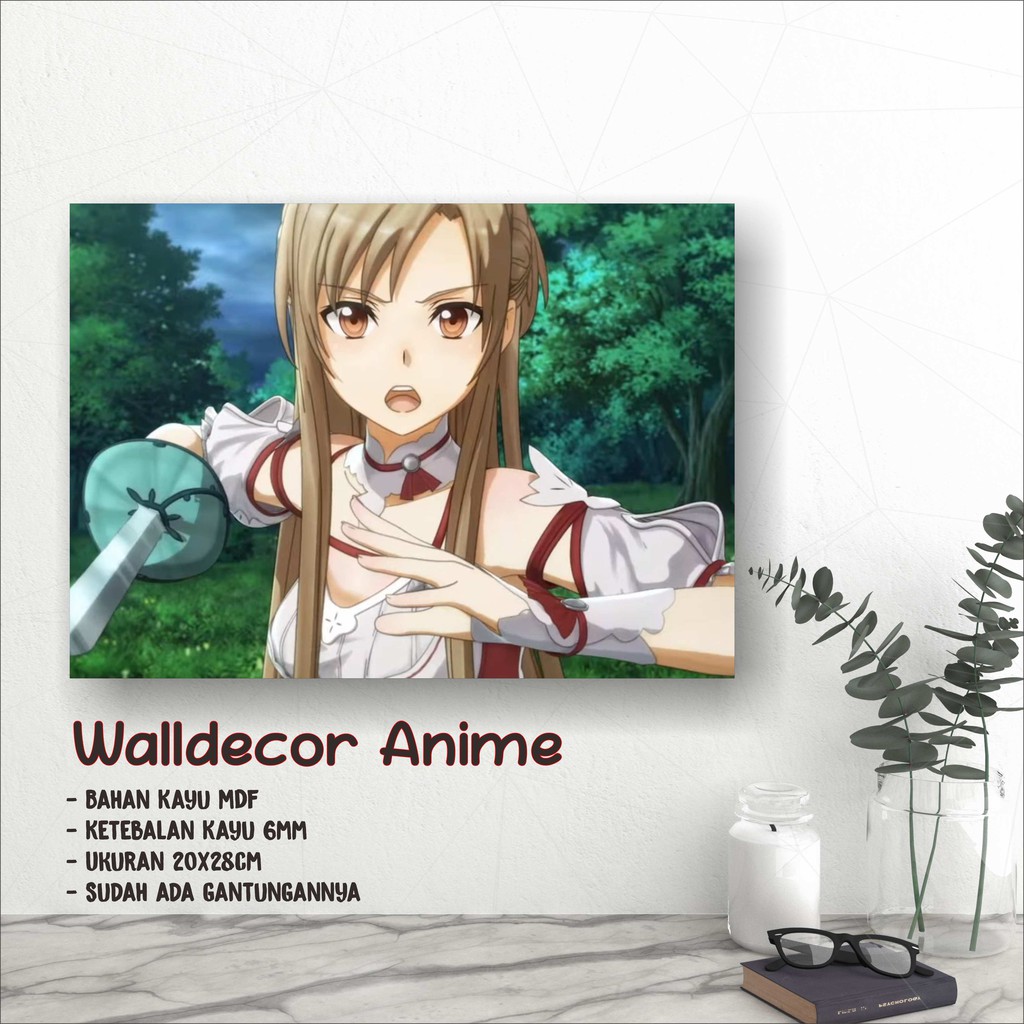 Walldecor Anime Besar Asuna Yuuki 20X28cm Wall Decor Poster Kayu Hiasan Dinding ANIME glossy