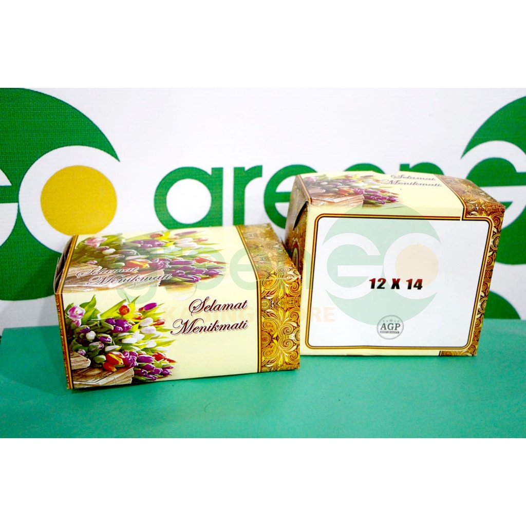 SNACK BOX MOTIF DUS SELAMAT MENIKMATI UK 12X14 SATUAN KOTAK ROTI KUE KARDUS MAKANAN BATIK DUS HAJATA