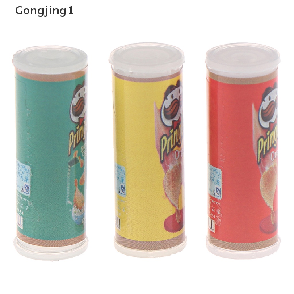 Gongjing1 1 set / 3 pcs Miniatur Botol Keripik Kentang Untuk Dekorasi Rumah Boneka