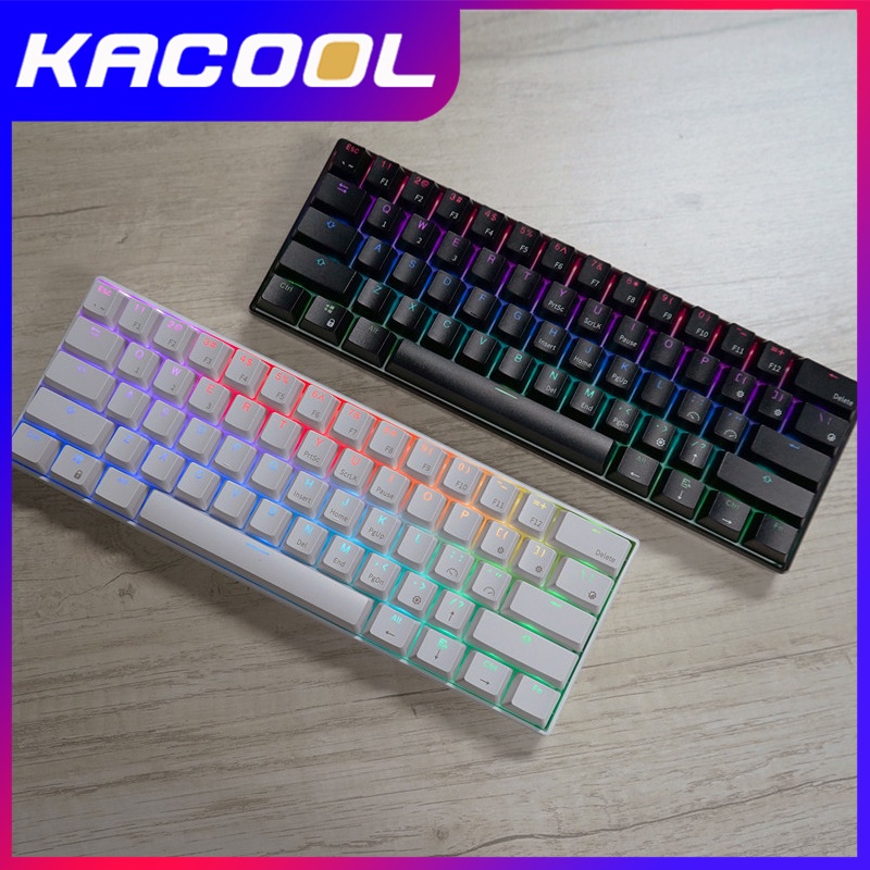 RK61 RGB Mekanik Keyboard 60% 3 Mode 61 Tombol Bluetooth Nirkabel